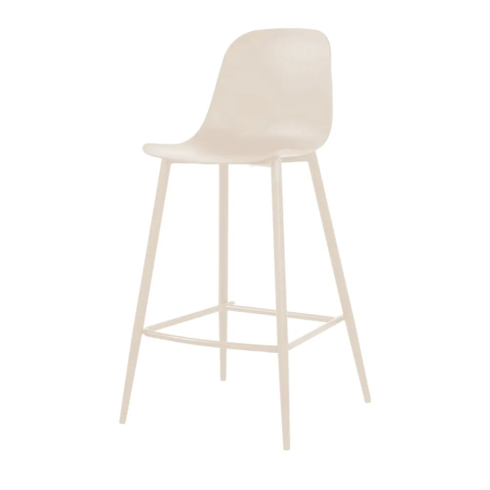 Drawer PORTLAND Lot de 4 tabourets de bar intérieur et extérieur en plastique et métal H65cm