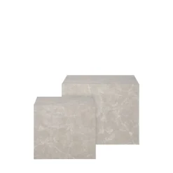 House Nordic PRAGUE Lot de 2 tables basses carrées effet marbre 50x50cm