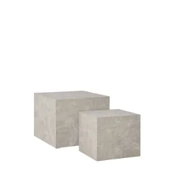 House Nordic PRAGUE Lot de 2 tables basses carrées effet marbre 50x50cm