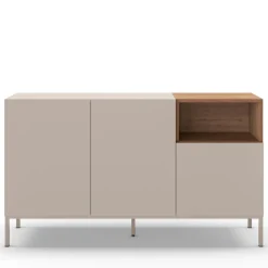Drawer QUENOR Buffet 3 portes en bois et métal L140cm