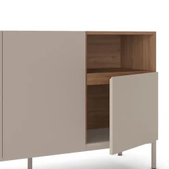 Drawer QUENOR Buffet 3 portes en bois et métal L140cm