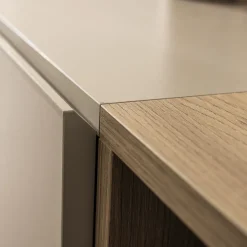 Drawer QUENOR Meuble TV 3 portes 1 tiroir en bois et métal L180cm
