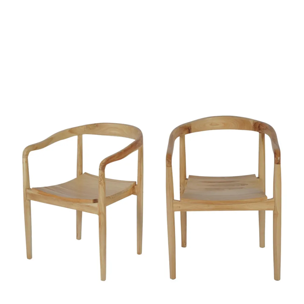 Drawer RADEN Lot de 2 fauteuils de table en teck