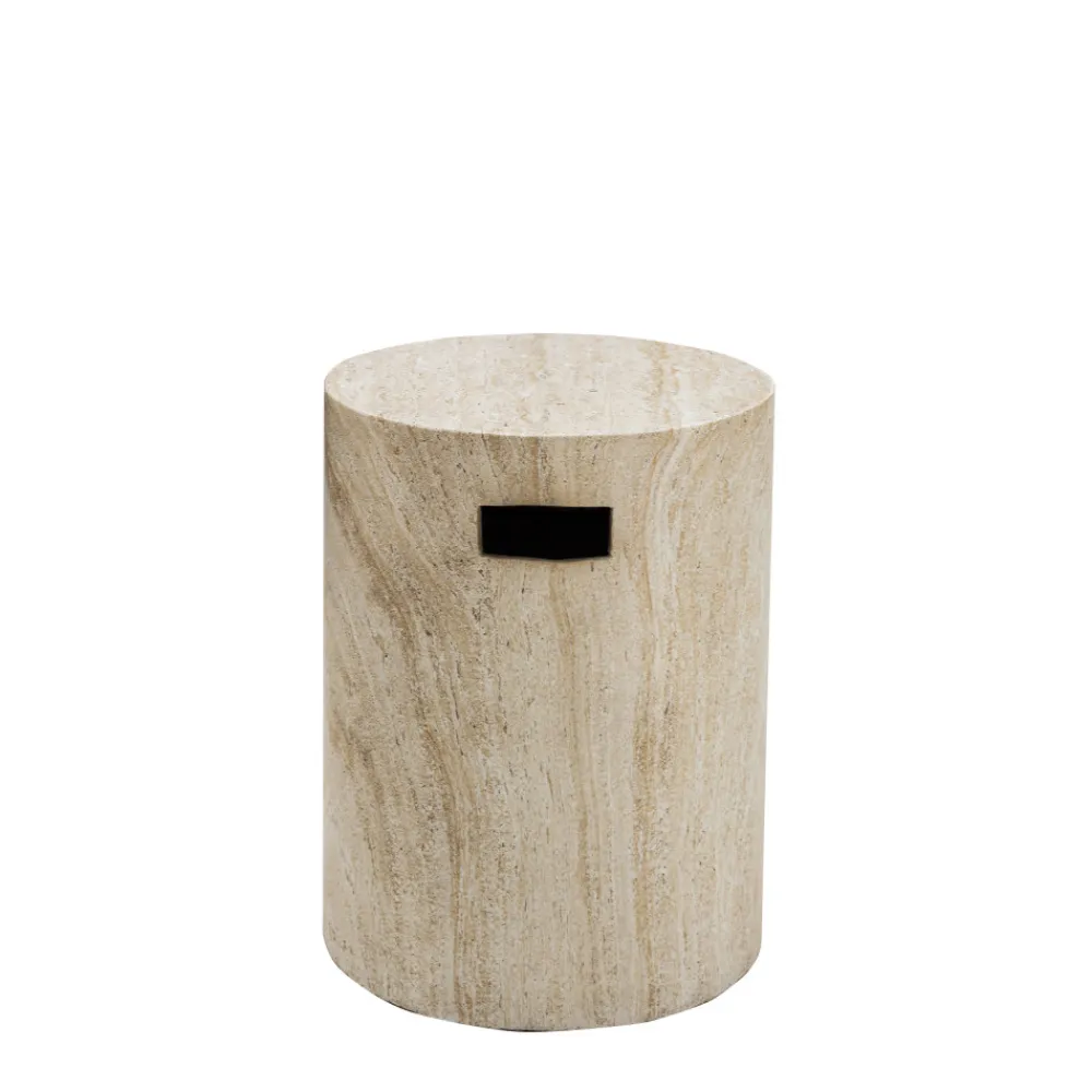 Drawer RADOM Tabouret effet travertin ø35cm