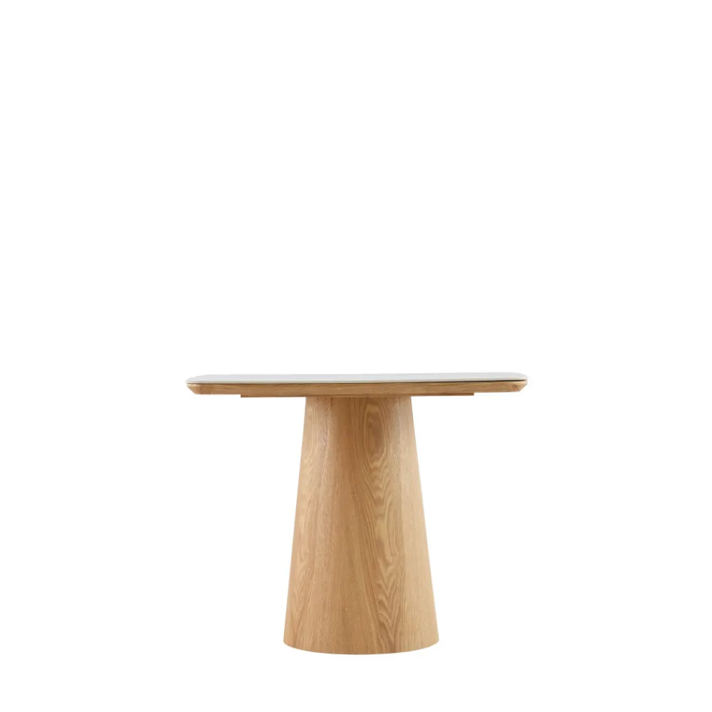 Drawer RENO Table à manger 8 personnes effet marbre et bois