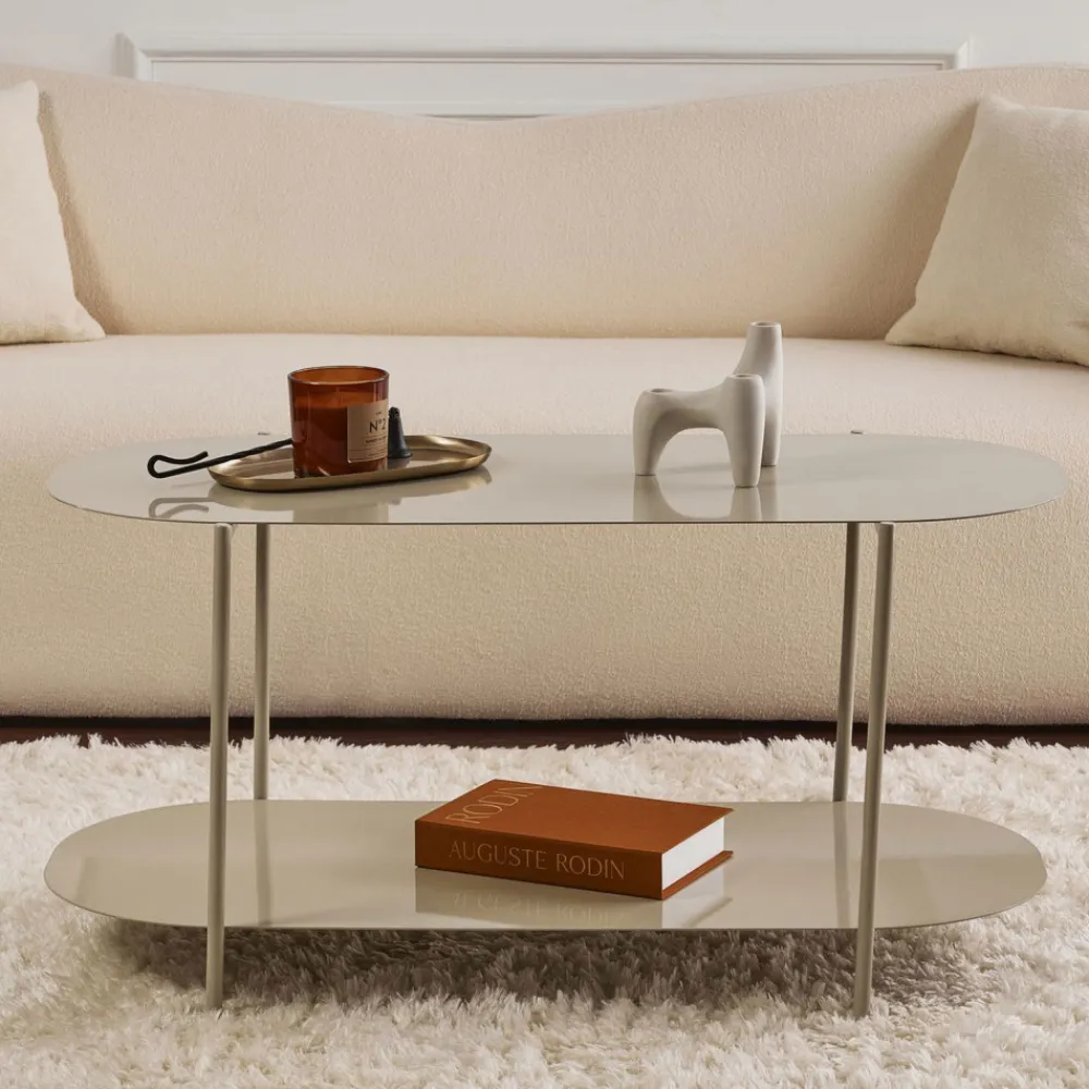 Drawer RILO Table basse ovale en métal 100x51cm
