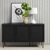 No name RINTO Buffet 3 portes en bois et métal L140cm