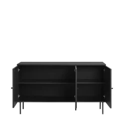No name RINTO Buffet 3 portes en bois et métal L140cm