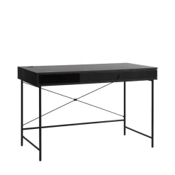 No name RINTO Bureau 1 tiroir 1 niche en bois et métal L120cm