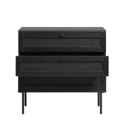 No name RINTO Commode 3 tiroirs en bois et métal L80cm
