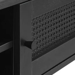 No name RINTO Meuble TV 2 portes 2 niches en bois et métal L120cm