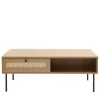 No name RINTO Table basse 2 tiroirs en bois et métal