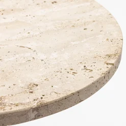 Drawer RITO Table d'appoint en métal et travertin ø40cm