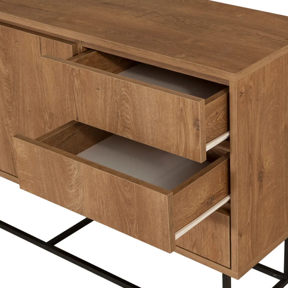 Drawer ROA Buffet 2 portes en bois et métal L140cm