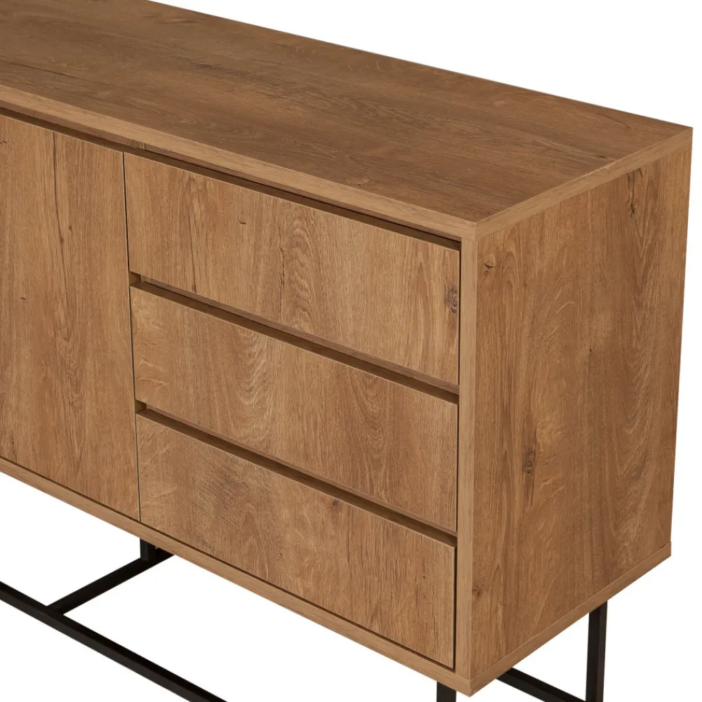 Drawer ROA Buffet 2 portes en bois et métal L140cm