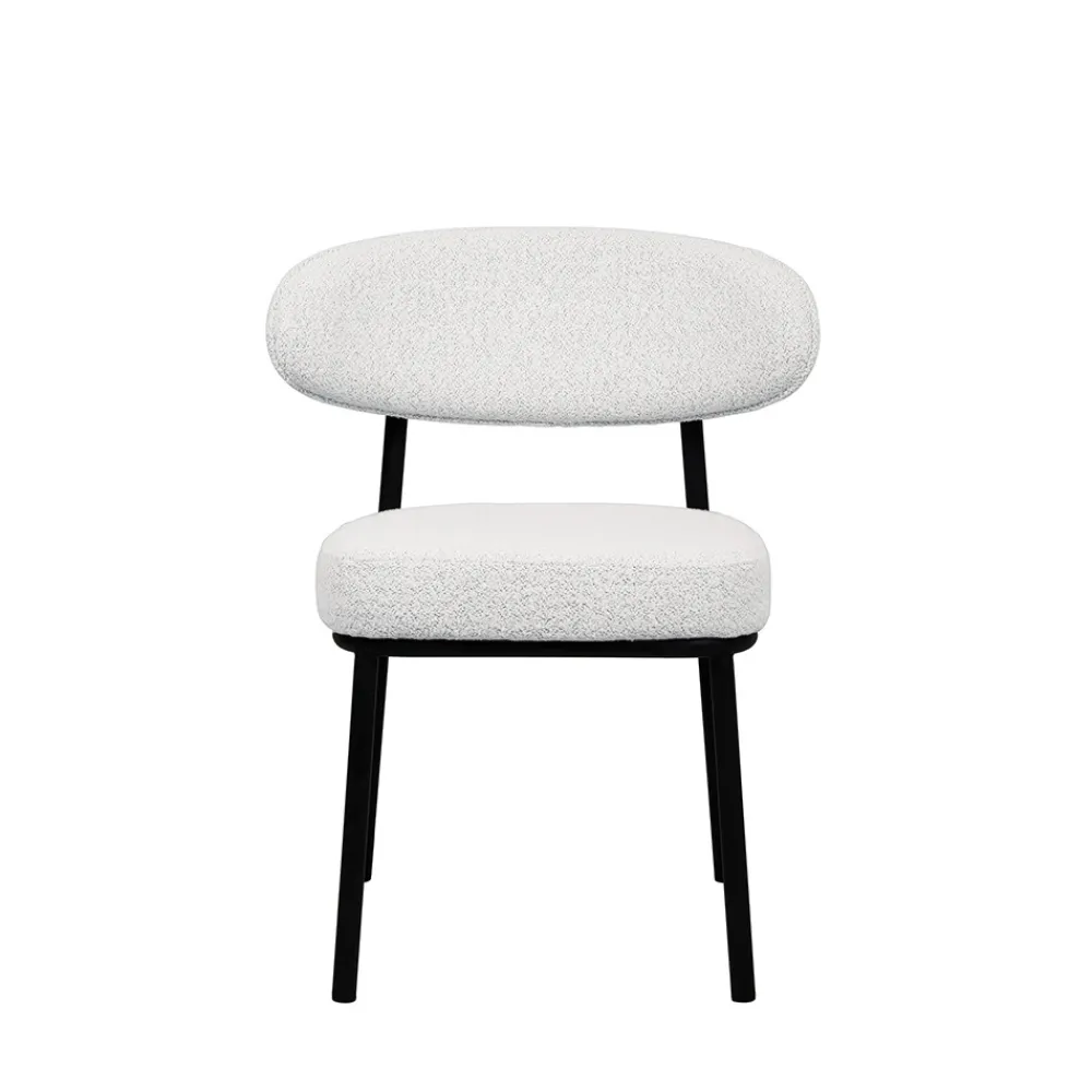 Drawer RODE Lot de 2 chaises en tissu bouclette, bois et métal