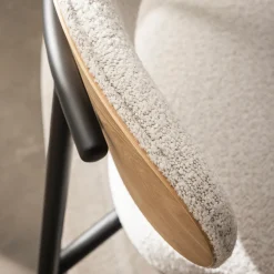 Drawer RODE Lot de 2 chaises en tissu bouclette, bois et métal