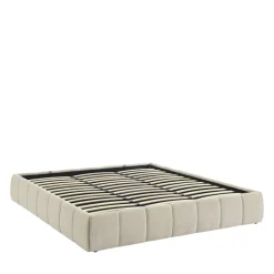 No name ROMEO Lit coffre en tissu chenille 180x200cm