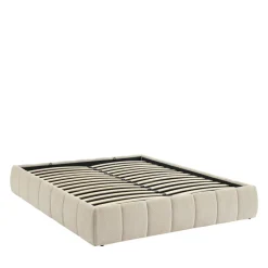 No name ROMEO Lit coffre en tissu chenille 160x200cm