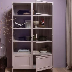 Woood RONJA Vaisselier 2 portes en verre et métal H189cm