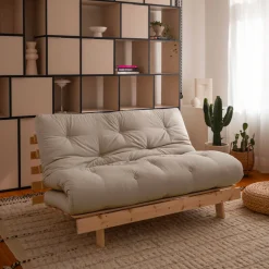 Karup Design ROOTS Canapé convertible 140x200cm en bois naturel et tissu