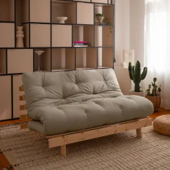 Karup Design ROOTS Canapé convertible 140x200cm en bois naturel et tissu