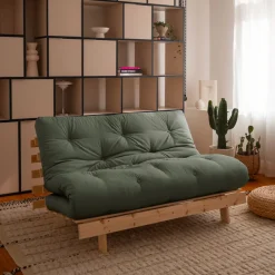Karup Design ROOTS Canapé convertible 140x200cm en bois naturel et tissu