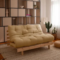 Karup Design ROOTS Canapé convertible 140x200cm en bois naturel et tissu