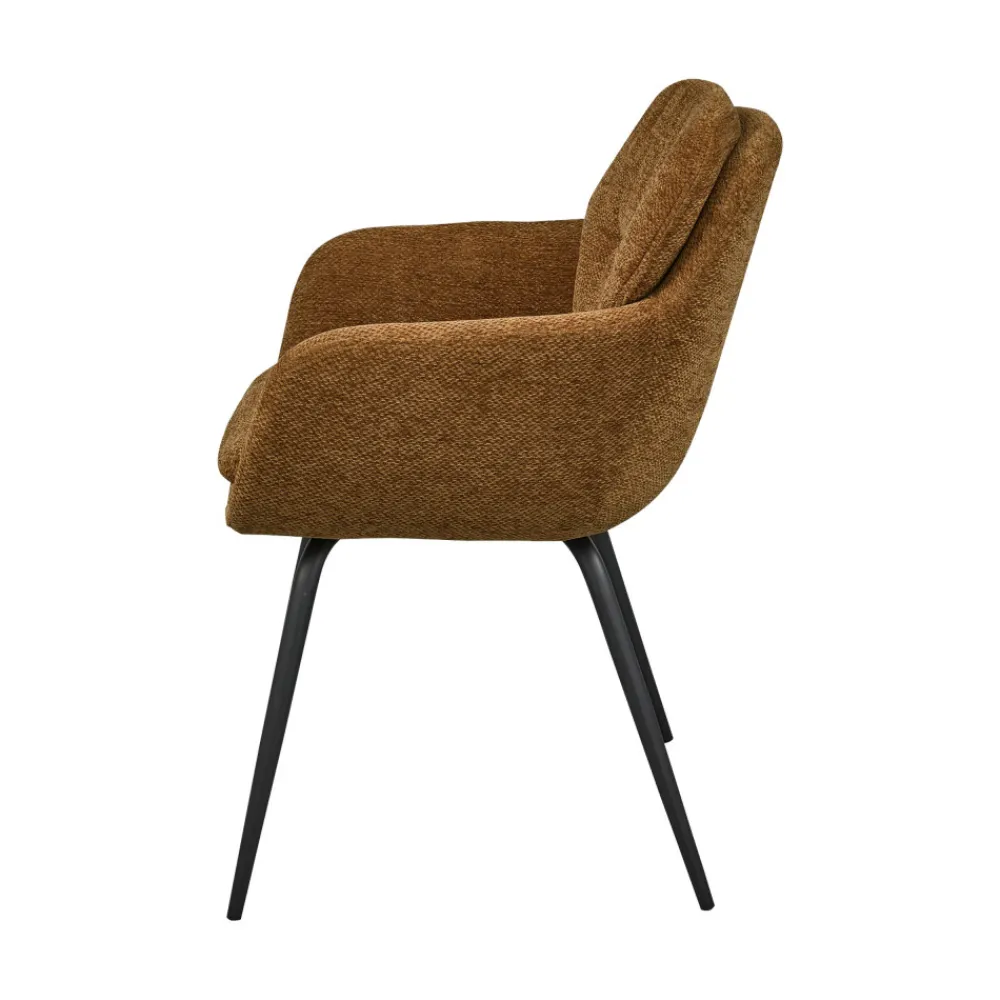 Woood RUNA Lot de 2 fauteuils de table en tissu et métal