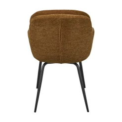 Woood RUNA Lot de 2 fauteuils de table en tissu et métal