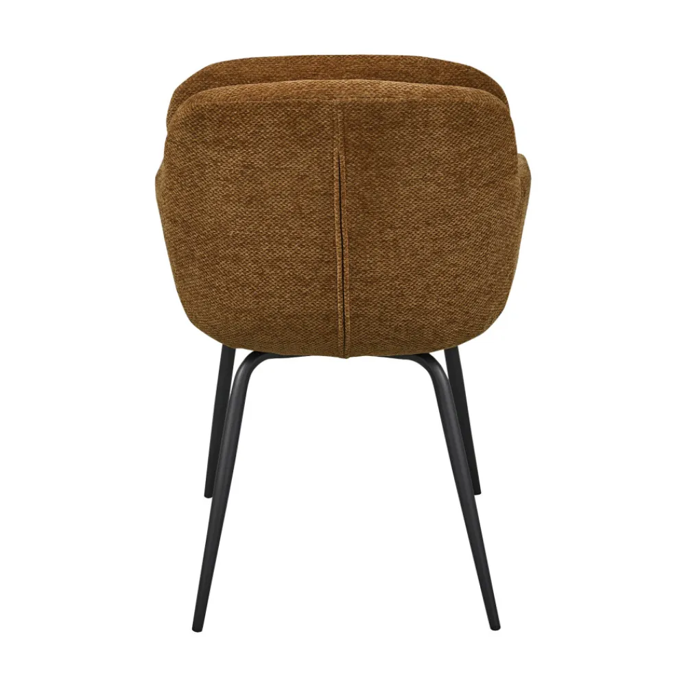 Woood RUNA Lot de 2 fauteuils de table en tissu et métal