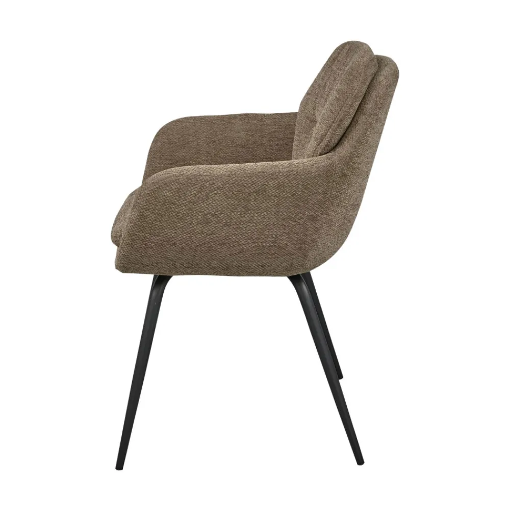 Woood RUNA Lot de 2 fauteuils de table en tissu et métal