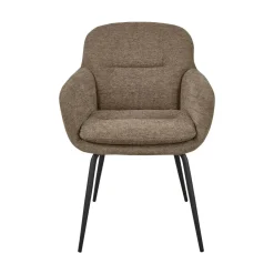 Woood RUNA Lot de 2 fauteuils de table en tissu et métal