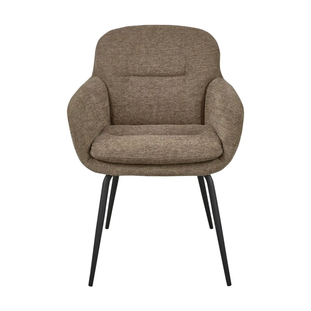 Woood RUNA Lot de 2 fauteuils de table en tissu et métal