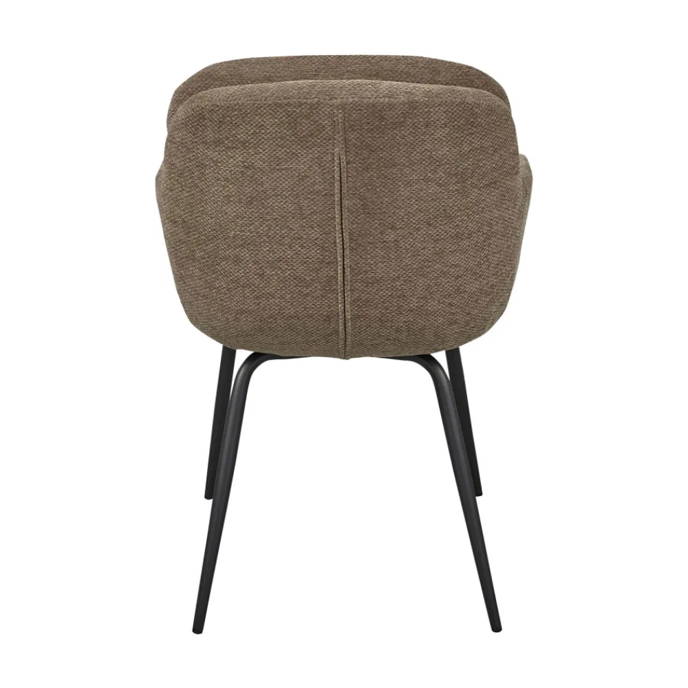 Woood RUNA Lot de 2 fauteuils de table en tissu et métal