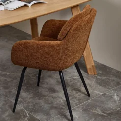 Woood RUNA Lot de 2 fauteuils de table en tissu et métal