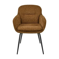 Woood RUNA Lot de 2 fauteuils de table en tissu et métal