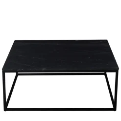 Drawer SAKU Table basse carrée en marbre et métal 100x100cm