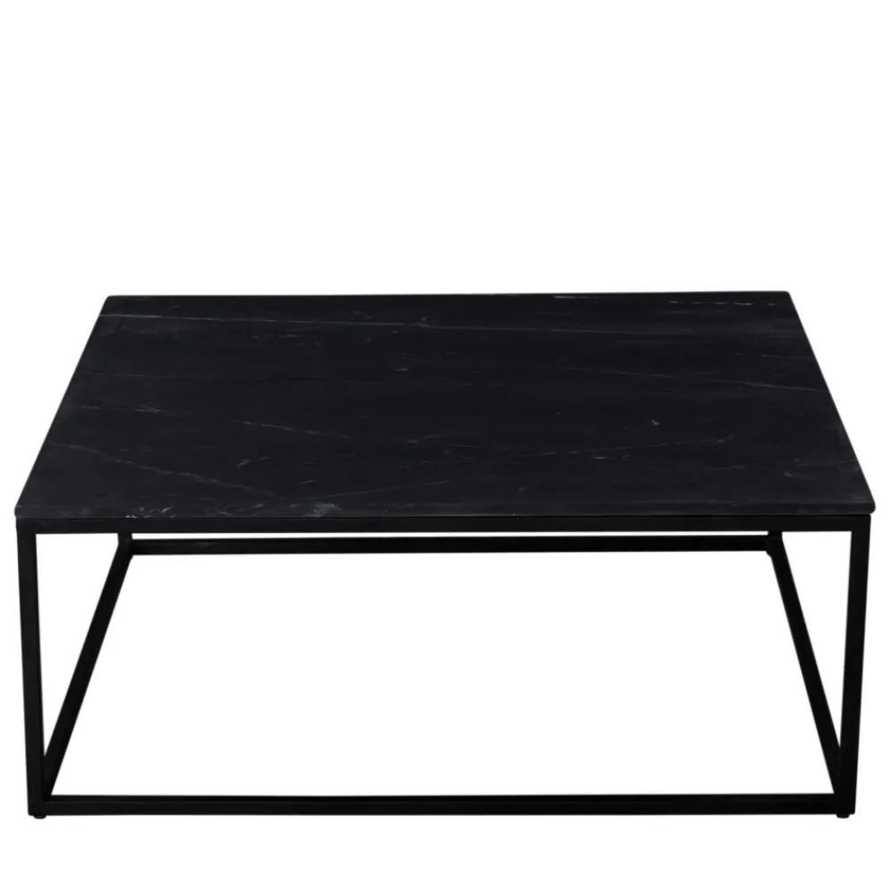 Drawer SAKU Table basse carrée en marbre et métal 100x100cm