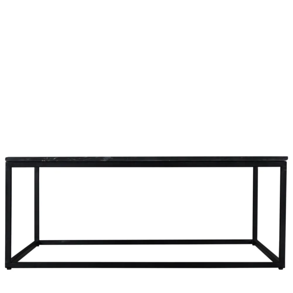 Drawer SAKU Table basse carrée en marbre et métal 100x100cm