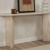 Drawer SAM Console ovale en effet travertin L150cm