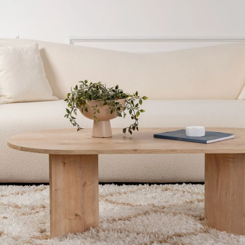 Drawer SAM Table basse ovale en bois 119x60cm