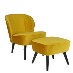 Woood SARA Fauteuil cocktail en velours