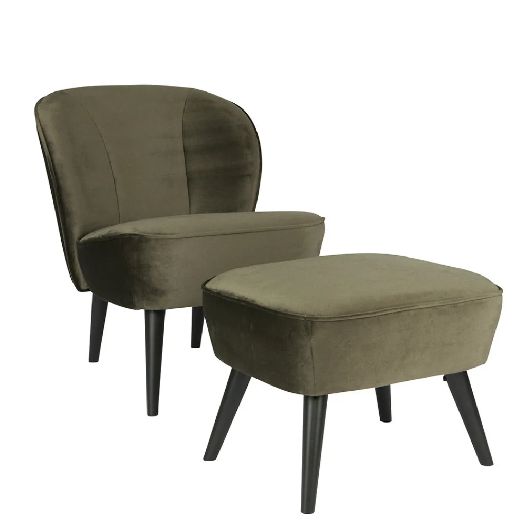 Woood SARA Fauteuil cocktail en velours