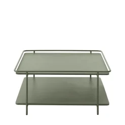 Drawer SARANDA Table basse carrée 2 plateaux en métal 75x75cm