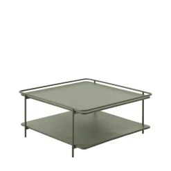 Drawer SARANDA Table basse carrée 2 plateaux en métal 75x75cm