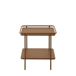 Drawer SARANDA Table d'appoint carrée 2 plateaux en métal 45x45cm