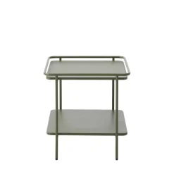 Drawer SARANDA Table d'appoint carrée 2 plateaux en métal 45x45cm