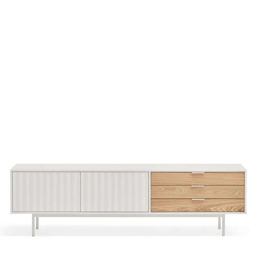 Teulat SIERRA Meuble TV 2 portes, 3 tiroirs en bois L180cm