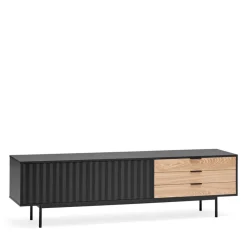 Teulat SIERRA Meuble TV 2 portes, 3 tiroirs en bois L180cm